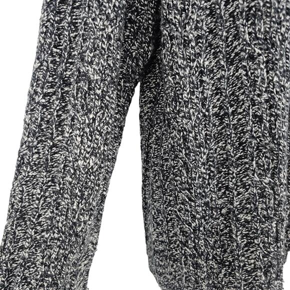 Liz Claiborne Woman size L Wool Blend Long sleeve Cable Knit Sweater Black White - Picture 3 of 8